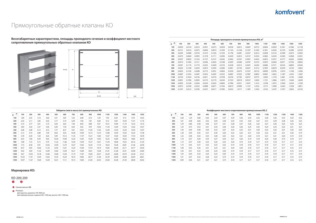 Обратный клапан Komfovent КО-300-300